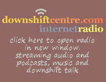 Downshifting radio graphic with a link to the radio and audio page